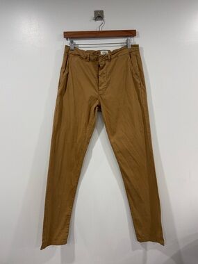 Octobre Editions Men's Casual Cotton Chinos in Brown Size 32
